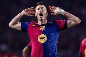 莱万为巴萨攻入107球,超越内马尔排名队史射手榜第17位